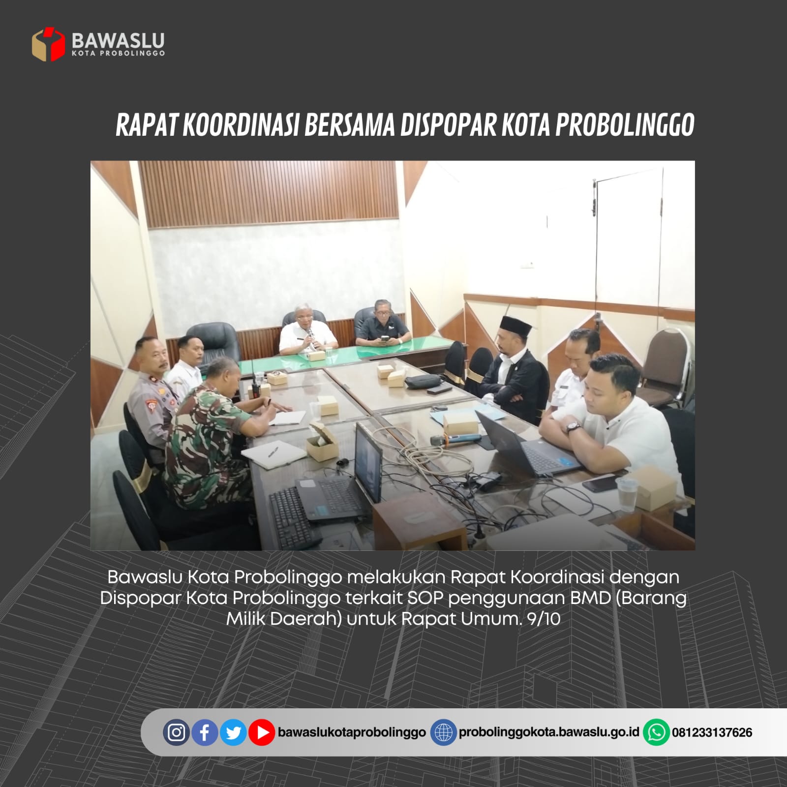 Rapat Koordinasi SOP Penggunaan BMD pada Rabu (9/10)