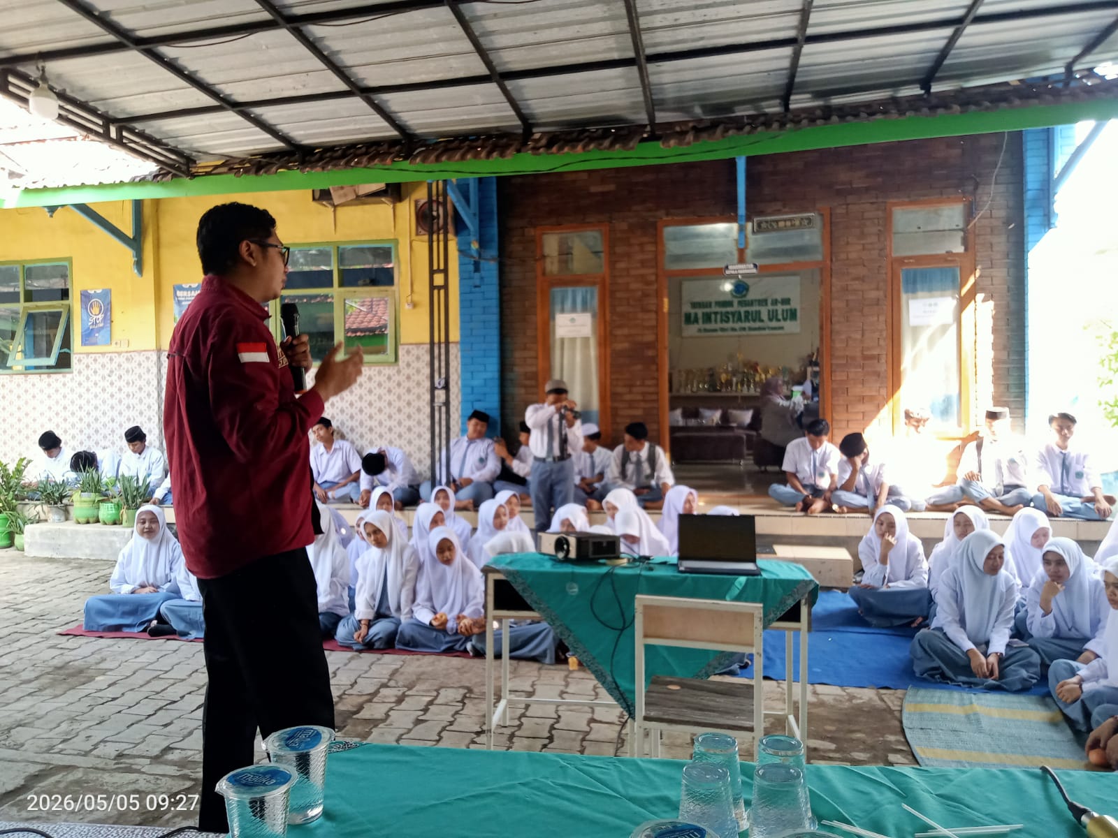 Johan Dwi Angga sasar sekolah MA Intisyarul Ulum terapkan Konsolidasi Demokrasi, pada Selasa (5/5/2026)