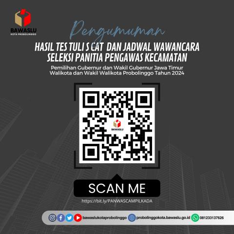 Hasil Seleksi Tes CAT Panwascam Pemilihan 2024