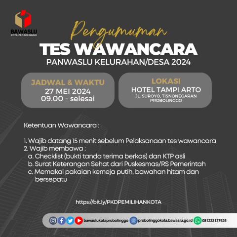 jadwal tes wawancara