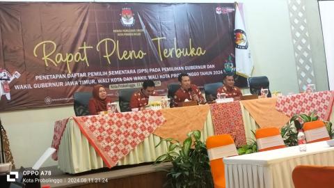 Rapat Pleno Terbuka Penetapan DPS KPU Kota Probolinggo