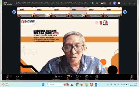 Putut Gunawarman Fitrianta saat ikuti DHS seri#9 melalui zoom meeting pada Selasa (21/7/2026)
