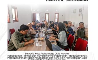 Kordiv. HP2H Panwascam beserta staf hadiri Rakor Persiapan Coklit