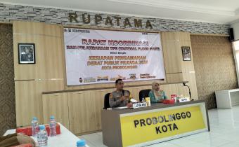 Kapolresta Probolinggo Oki Ahadian saat Rapat Koordinasi Tactical Floor Game pada Selasa (5/11)